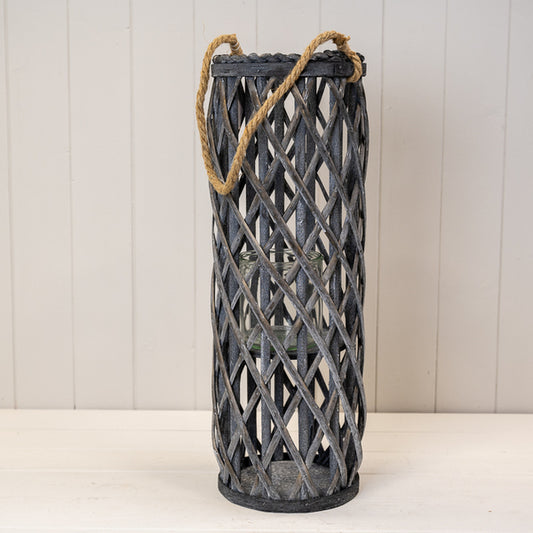 50cm Grey Washed Lantern