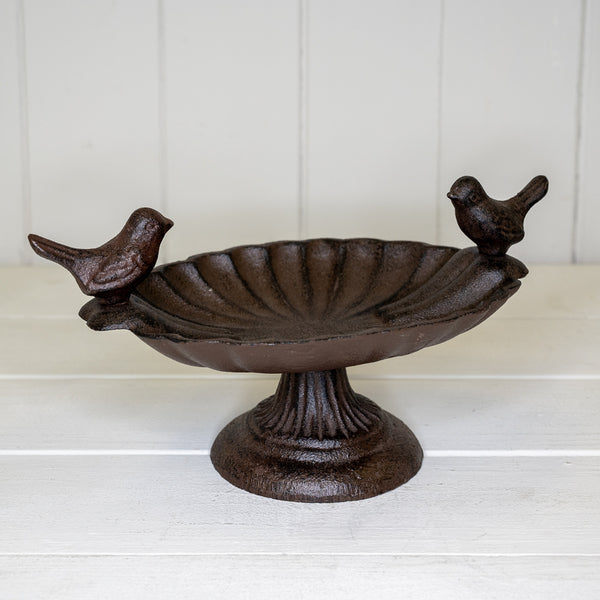 Cast Iron Plinth Birdbath 20.5X14.5X13cm