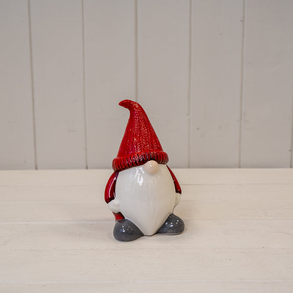 Red/White Ceramic Santa Gonk L10.5xW9xH16cm