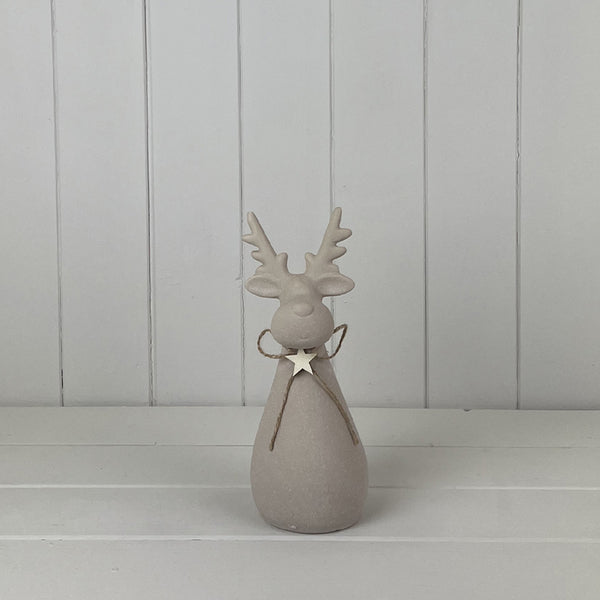 Sand Texture Effect Reindeer Decoration L9xD9xH23cm - 300g