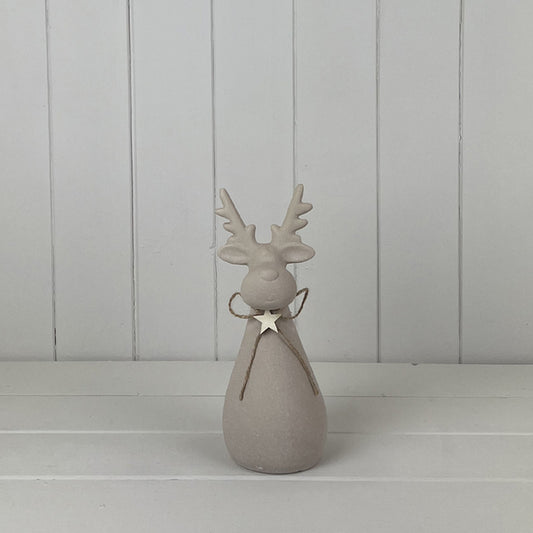 Sand Texture Effect Reindeer Decoration L9xD9xH23cm - 300g
