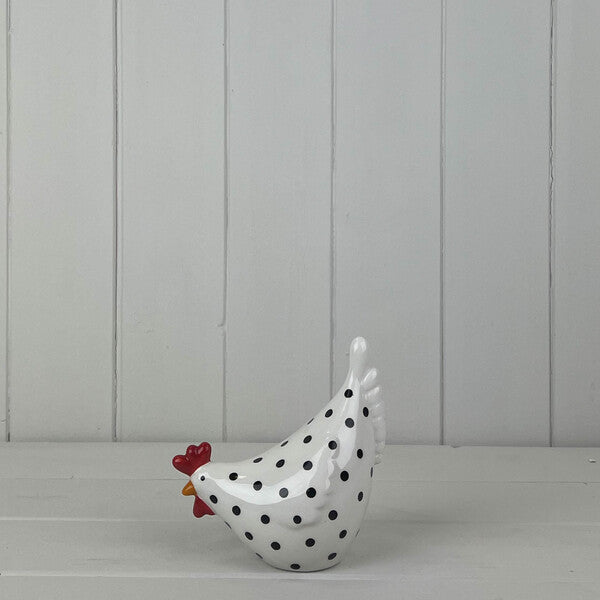 White Dotty Chicken TD12.1x7.3cm H12.3cm
