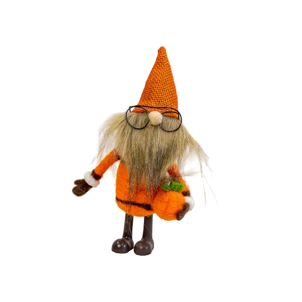 Wool Autumn Gonk with Pumpkin