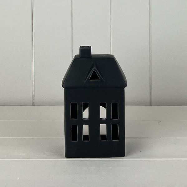 Black Ceramic House Tealight Holder Weight-419G