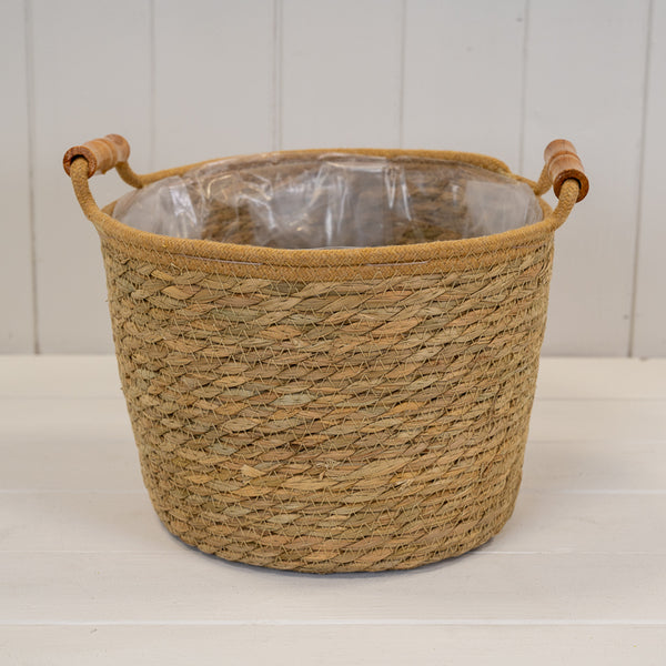 Set of 3 Natural Rope & Grass Storage Basket