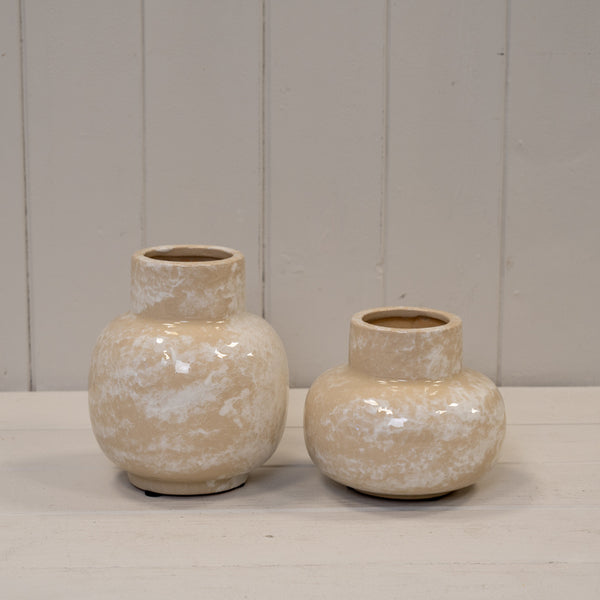 Marbled Ceramic Vase H11cm D13cm
