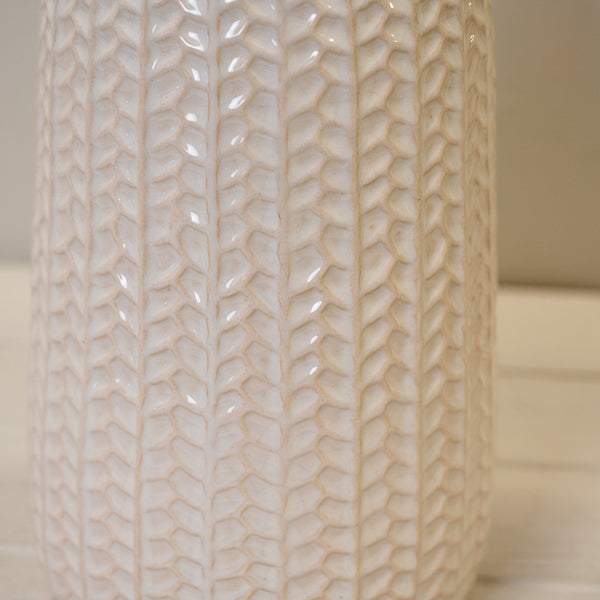 White Ceramic Vase (28.5cm) BD12.8 x H28.5cm