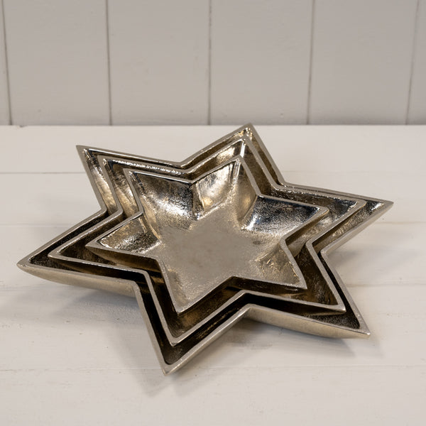 Silver Star Shape Plate 26x26x3cm