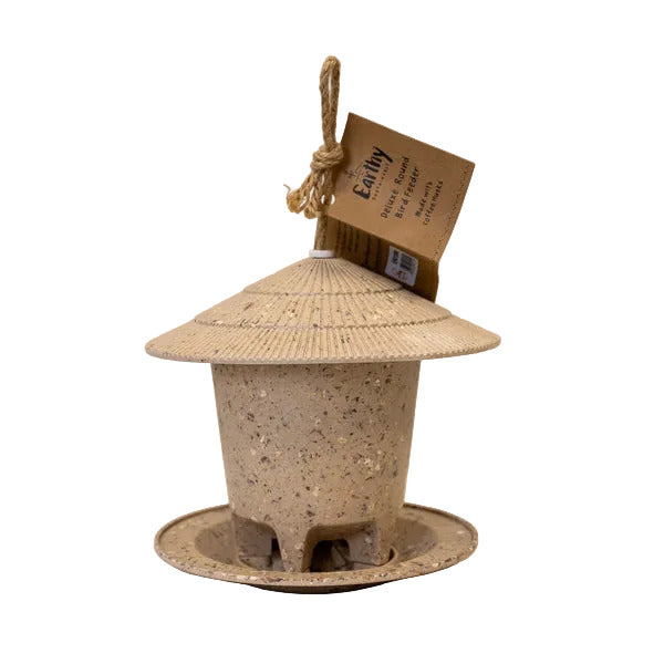 Earthy Deluxe Round Bird Feeder - Coffee Husks (21.8cm)