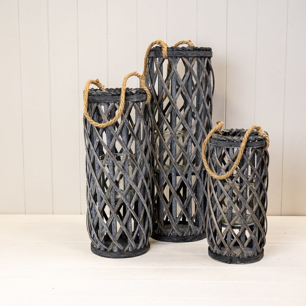 40cm Grey Washed Lantern
