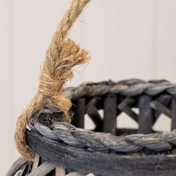 Grey Wicker Lantern 50 cm