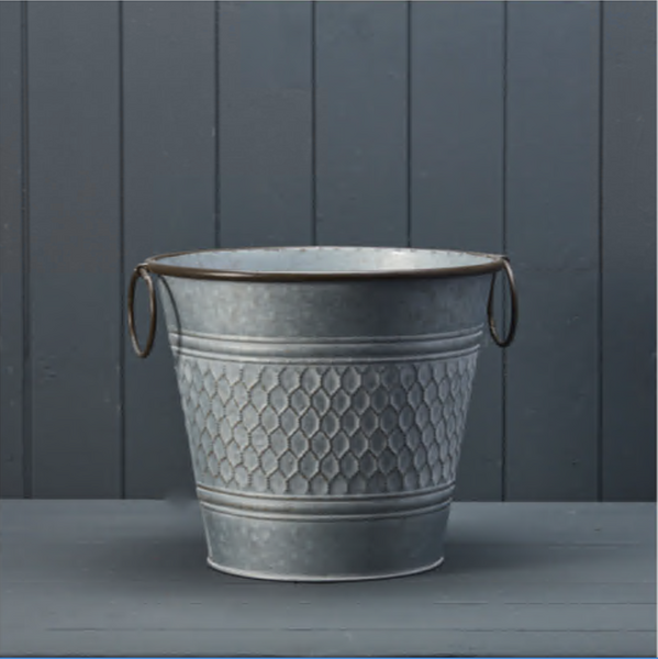 Round Zinc Honeycomb Planter 28cm x H24cm x W18.5cm