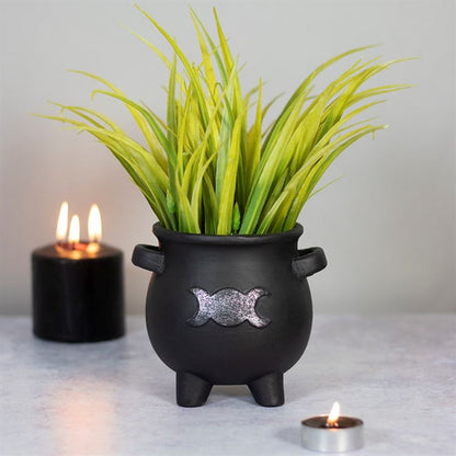 Triple Moon Cauldron Terracotta Plant Pot