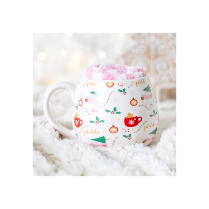 Sugarplum Fun Christmas Print Mug and Socks Set