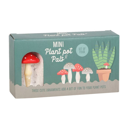 Set of 4 Mini Mushroom Plant Pot Pals