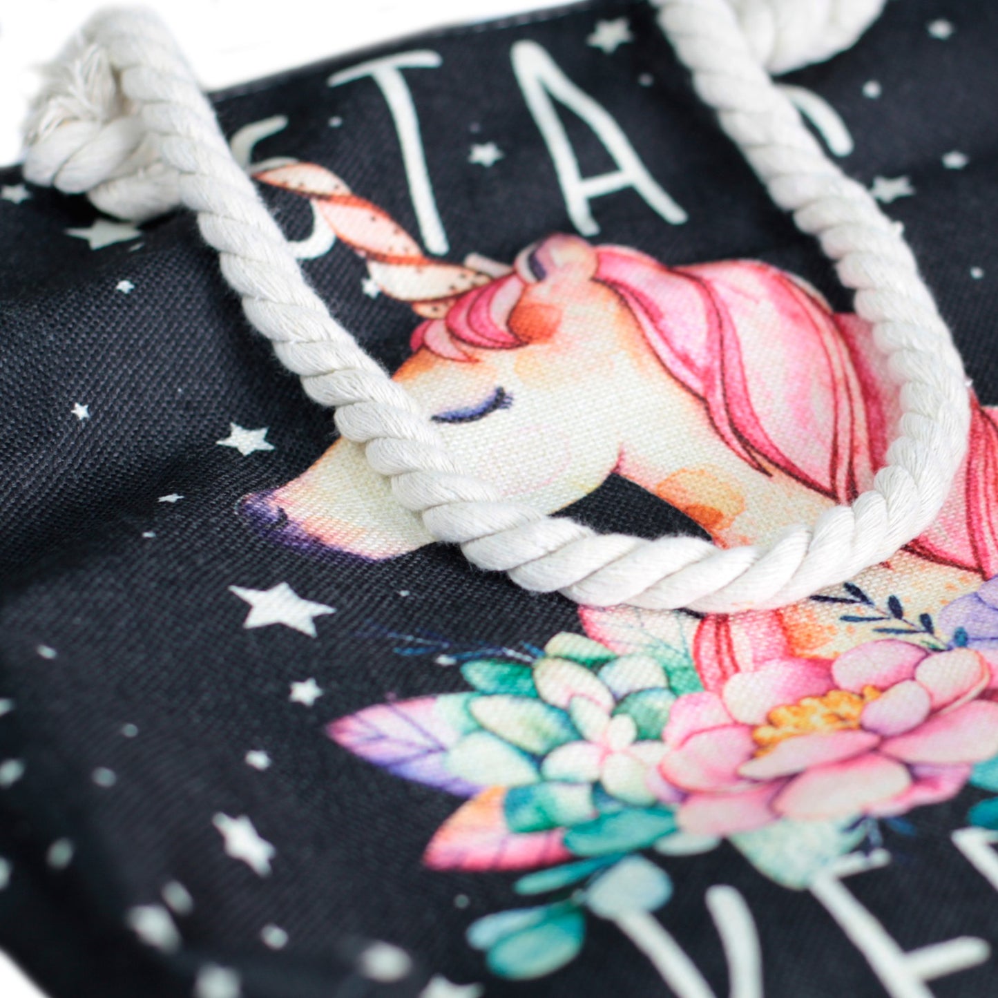 Star Keeper Unicorn Rope Handle Bag