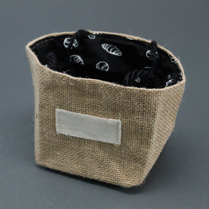 Black Lined Natural Jute Cotton Gift Bag