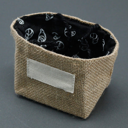 Black Lined Natural Jute Cotton Gift Bag