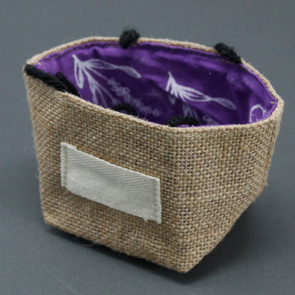 Lavender Lined Natural Jute Cotton Gift Bag