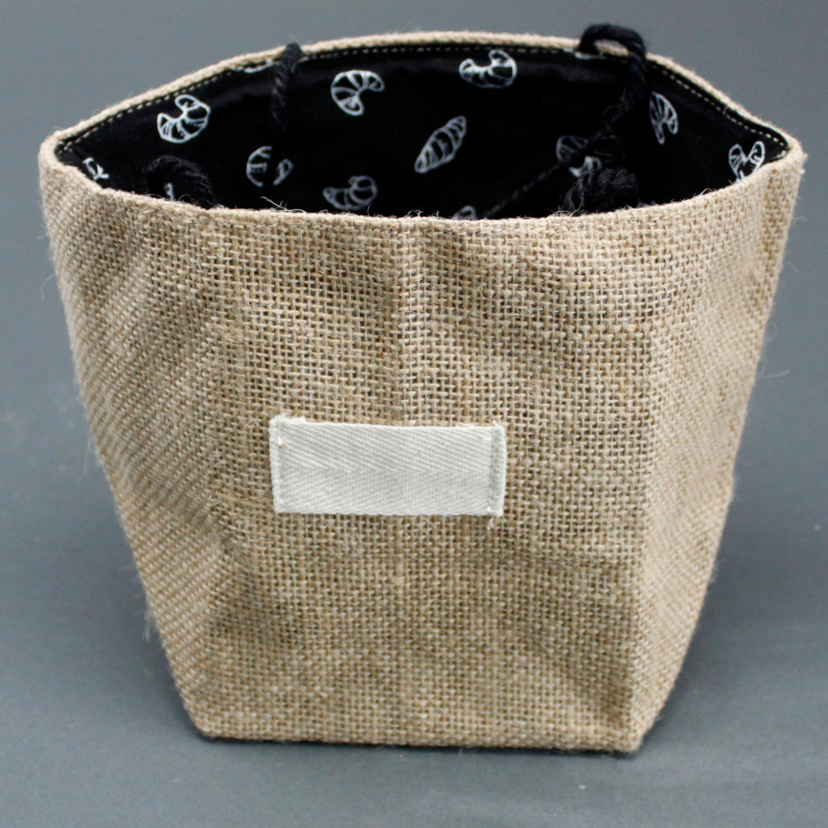 Black Lined Natural Jute Cotton Gift Bag