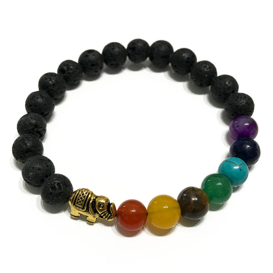 Lava Stone Bracelet Elephant Chakra