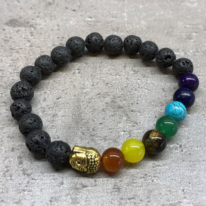 Lava Stone Bracelet Buddha Chakra