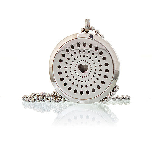 Aromatherapy Diffuser Necklace Diamonds Heart 30mm