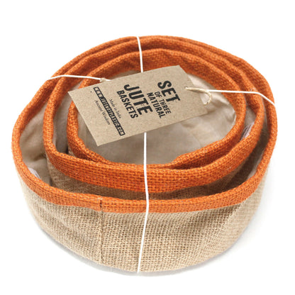 Set of 3 Natural Jute Baskets