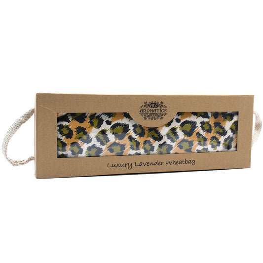 Luxury Lavender Wheat Bag in Gift Box Night Leopard