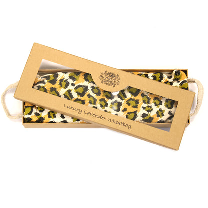 Luxury Lavender Wheat Bag in Gift Box Night Leopard