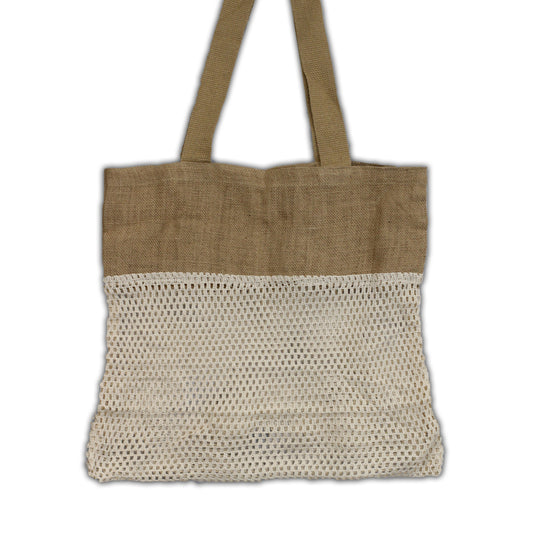 Pure Soft Jute and Cotton Mesh Bag