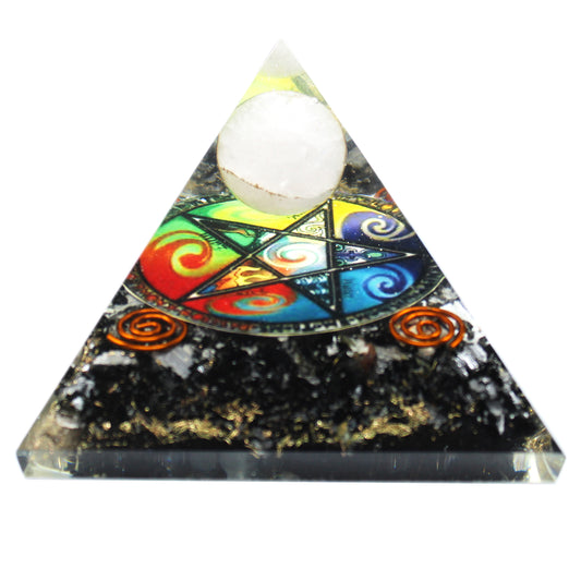 Orgonite Pyramid Midnight Pentagon 70mm