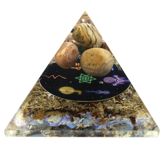 Orgonite Pyramid Midnight Reiki 70mm