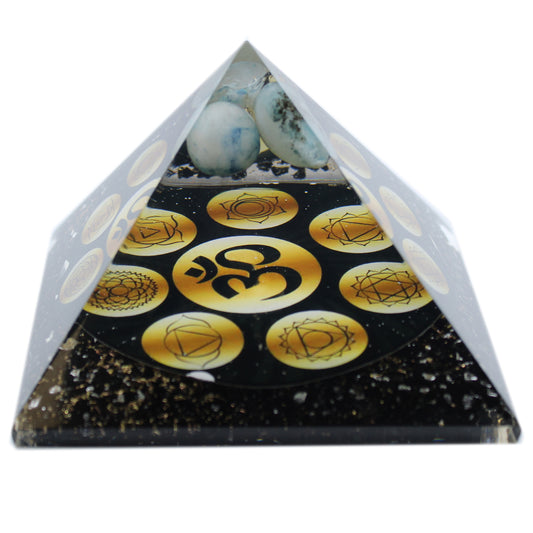 Orgonite Pyramid Midnight Om Chakra 90mm