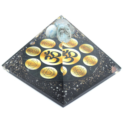 Orgonite Pyramid Midnight Om Chakra 90mm