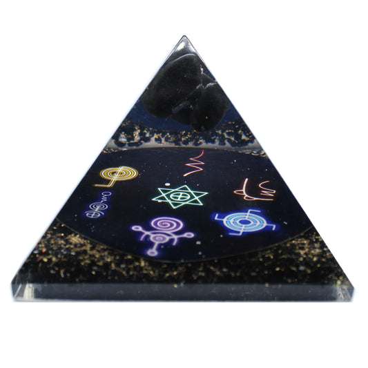 Orgonite Pyramid Midnight Reiki 90mm