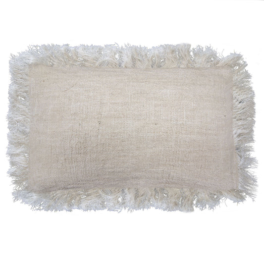 Linen Cushion Cover 30x50cm with fringe