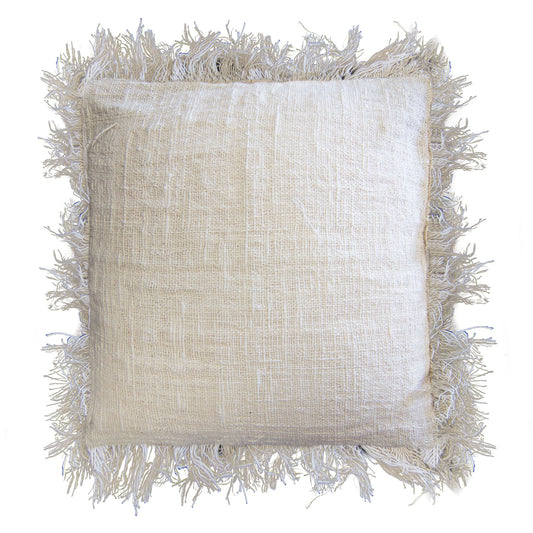 Linen Cushion Cover 60x60cm with fringe