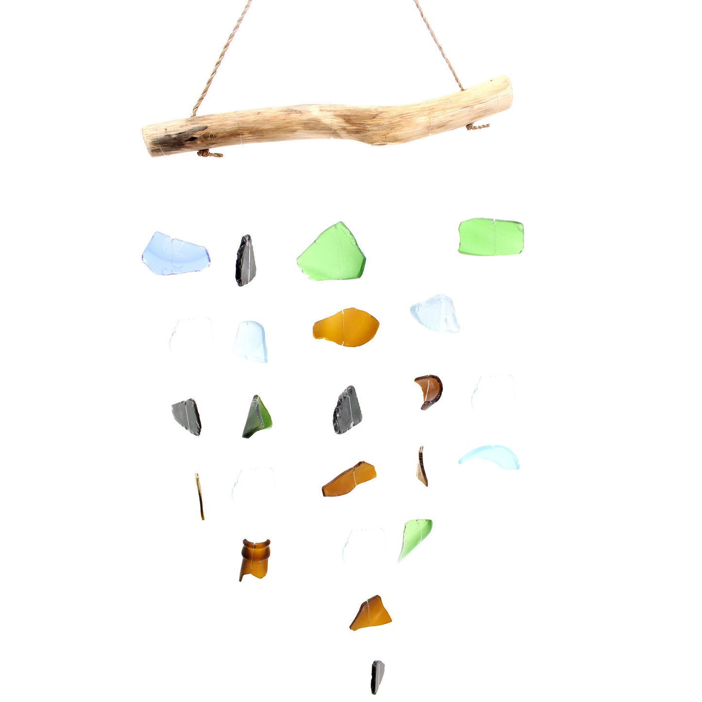 Simple Hanging Five Strings Multi Recycled Glass Wind Chime