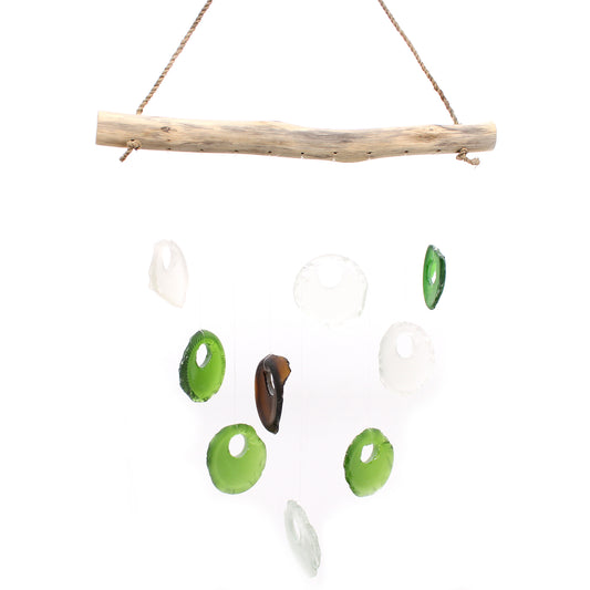 Bottle Bottoms Chime Assorted Recycled Glass Wind Chime