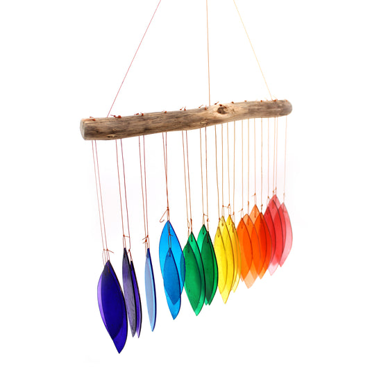 Rainbow Glass Chime Assorted Recycled Glass Wind Chime