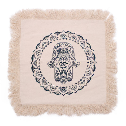 Green Hamsa Mandala Cushion Cover 45x45cm