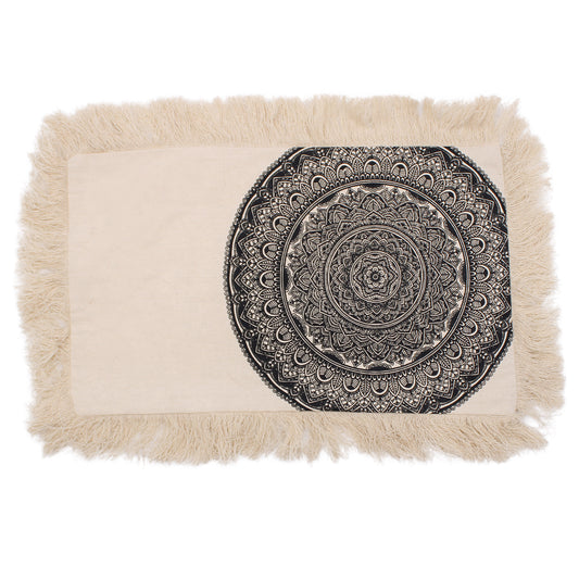 Black Traditional Mandala Cushion Cover 30x50cm