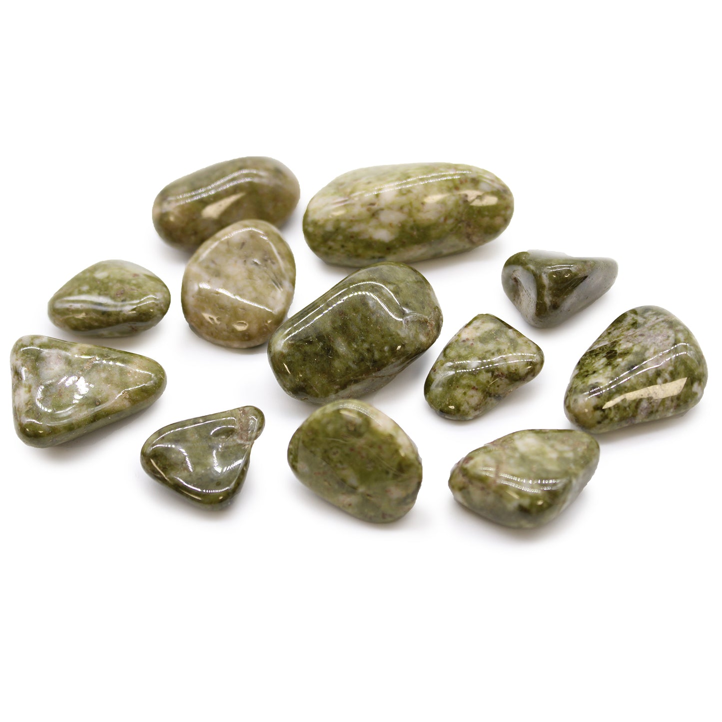 African Tumble Stones - Epidote Snowflake