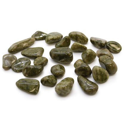 African Tumble Stones - Epidote Snowflake