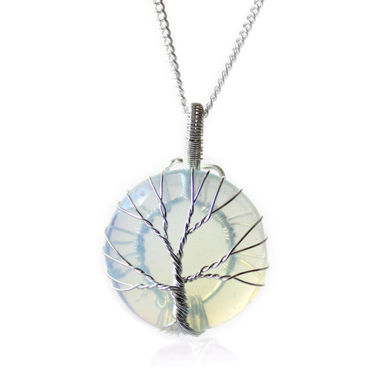 Opalite Tree of Life Gemstone Necklace