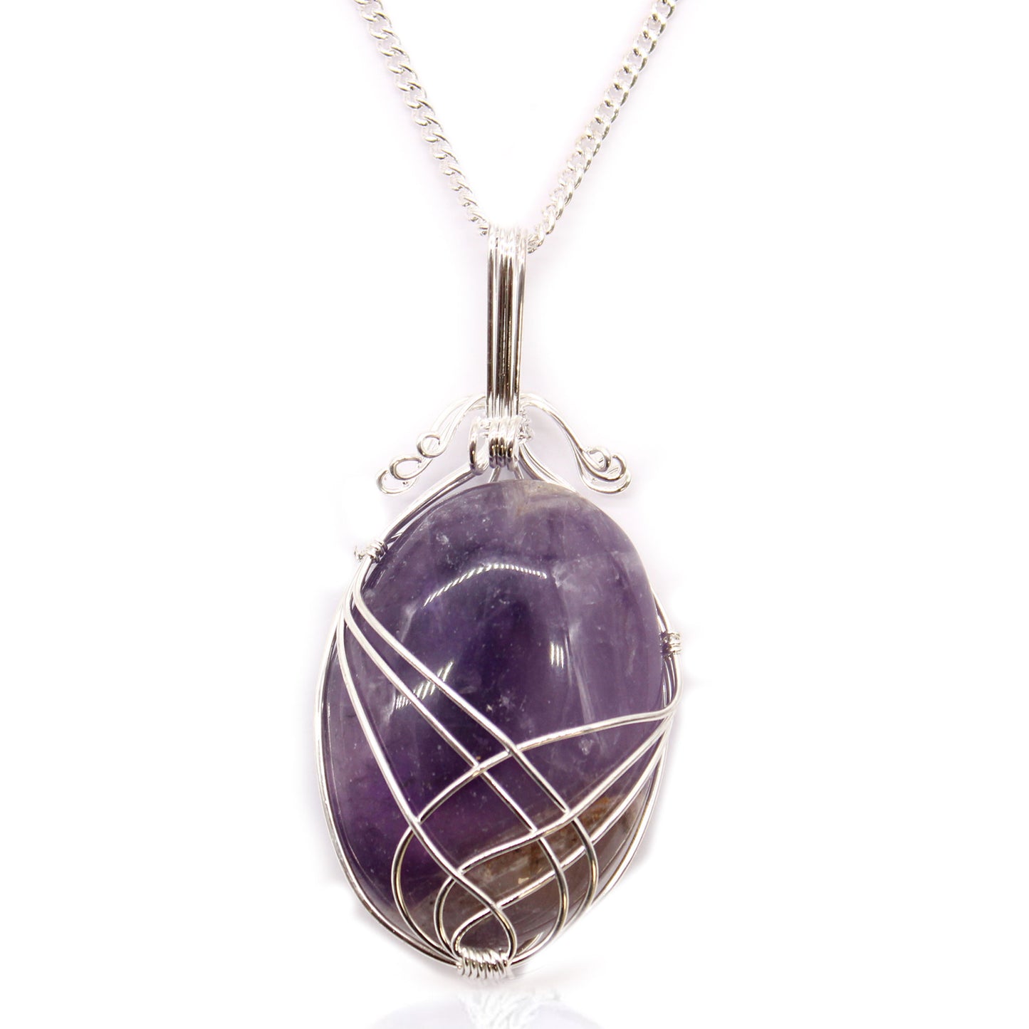 Amethyst Swirl Wrapped Gemstone Necklace