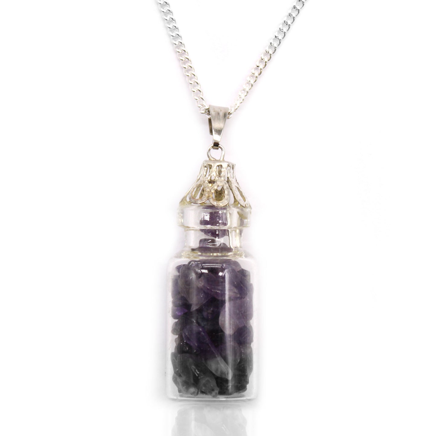 Amethyst Bottled Gemstones Necklace