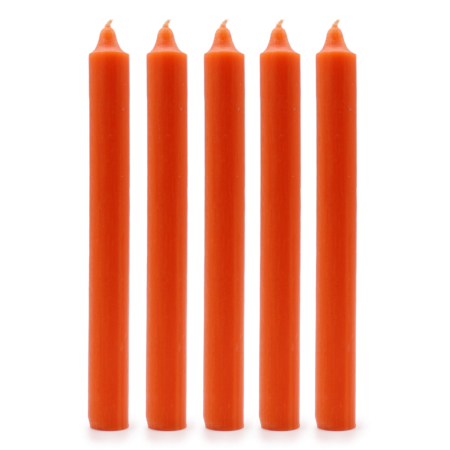 Pack of 5 Rustic Orange Solid Colour Dinner Candles