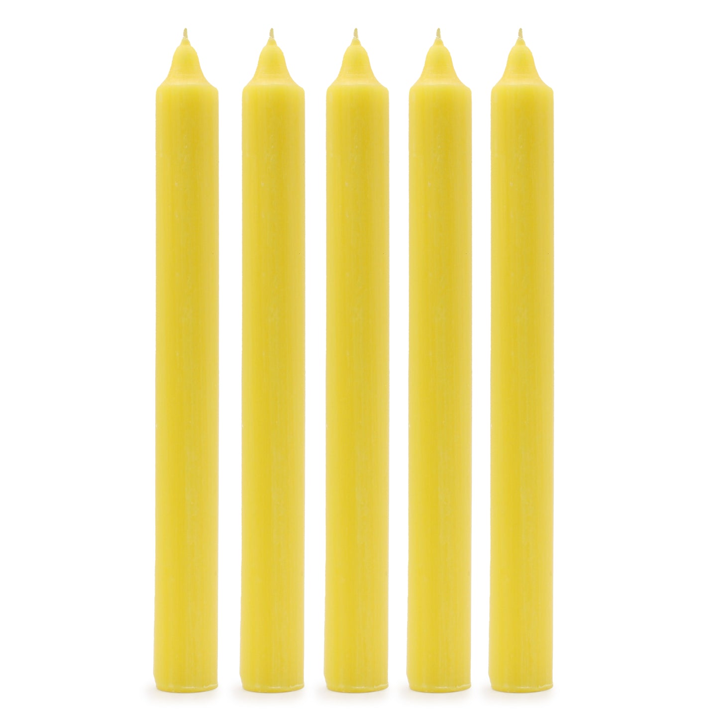 Pack of 5 Rustic Lemon Solid Colour Dinner Candles